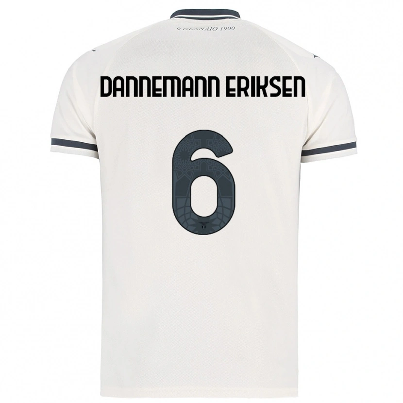 Danxen Børn Louise Dannemann Eriksen #6 Hvid Navy Udebane Spillertrøjer 2025/26 Trøje T-Shirt