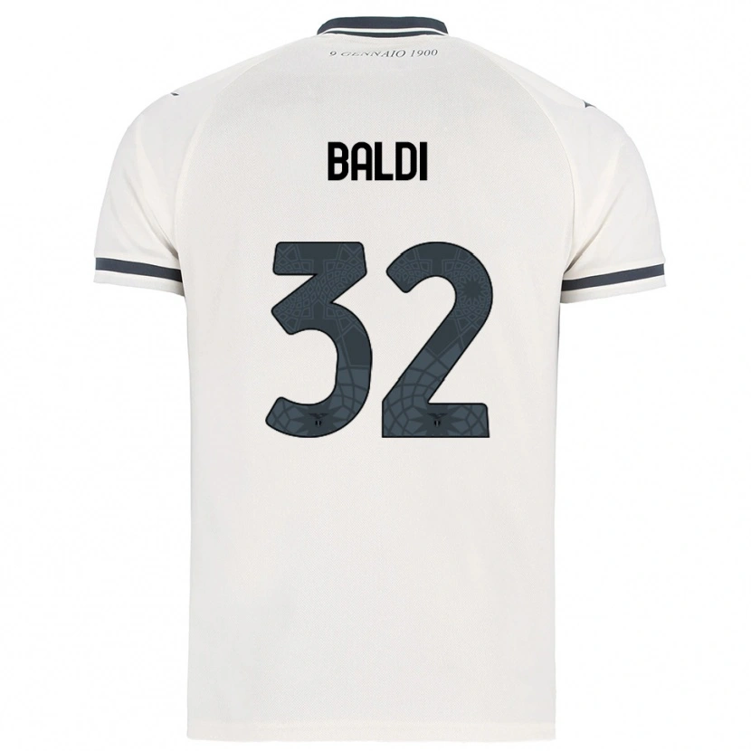 Danxen Børn Mattia Santagostino Baldi #32 Hvid Navy Udebane Spillertrøjer 2025/26 Trøje T-Shirt