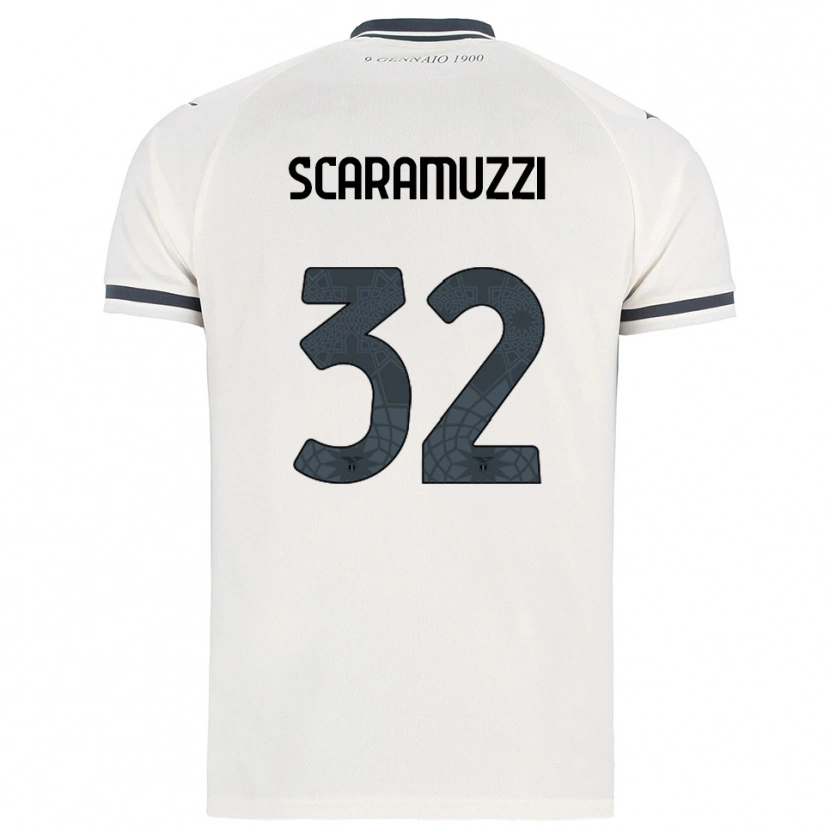 Danxen Børn Chiara Scaramuzzi #32 Hvid Navy Udebane Spillertrøjer 2025/26 Trøje T-Shirt