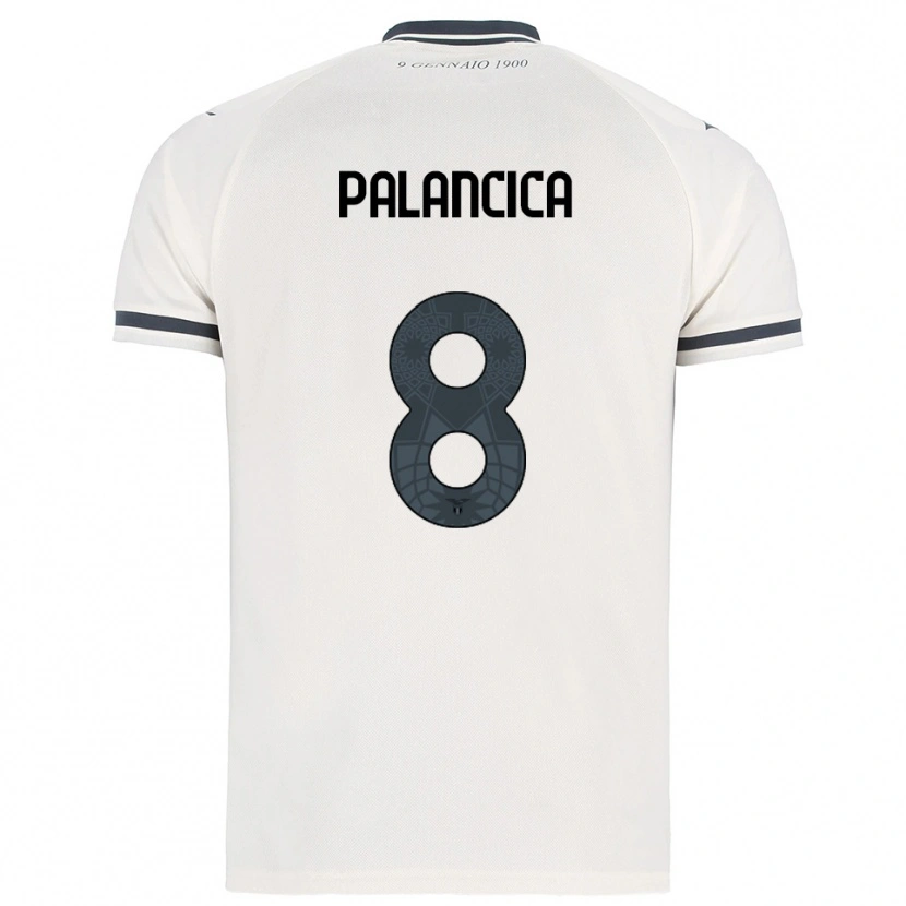 Danxen Børn Cristian Palancica #8 Hvid Navy Udebane Spillertrøjer 2025/26 Trøje T-Shirt