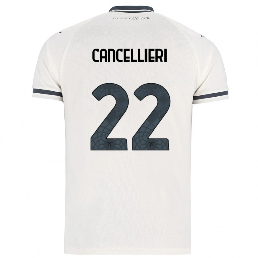 Danxen Børn Matteo Cancellieri #22 Hvid Navy Udebane Spillertrøjer 2025/26 Trøje T-Shirt