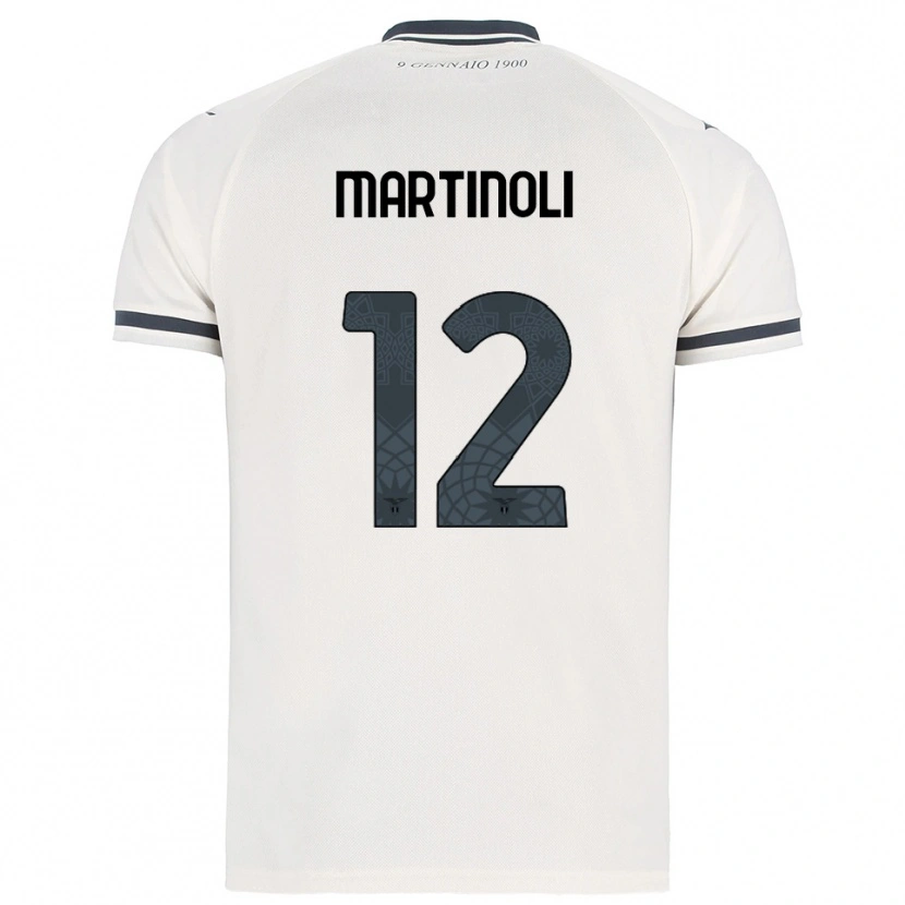 Danxen Børn Elettra Martinoli #12 Hvid Navy Udebane Spillertrøjer 2025/26 Trøje T-Shirt