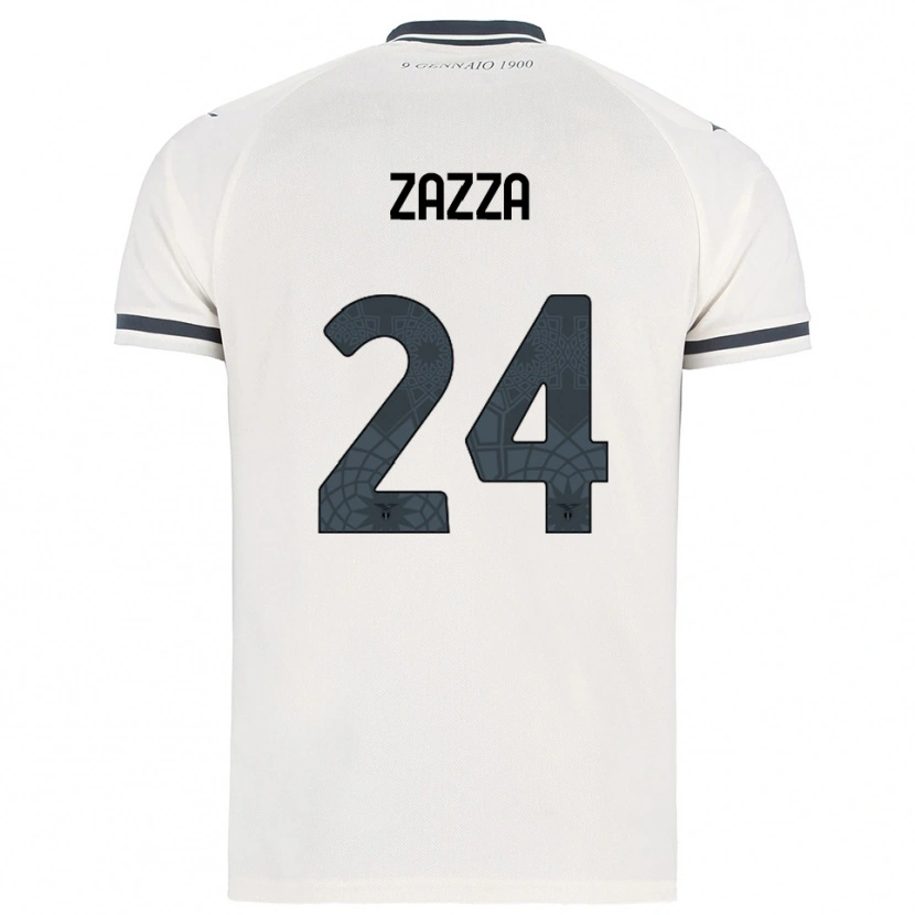 Danxen Børn Matteo Zazza #24 Hvid Navy Udebane Spillertrøjer 2025/26 Trøje T-Shirt