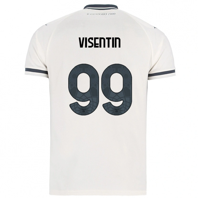Danxen Børn Noemi Visentin #99 Hvid Navy Udebane Spillertrøjer 2025/26 Trøje T-Shirt