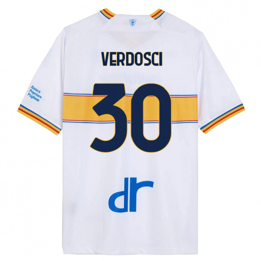 Danxen Børn Simone Verdosci #30 Hvid Gul Udebane Spillertrøjer 2025/26 Trøje T-Shirt