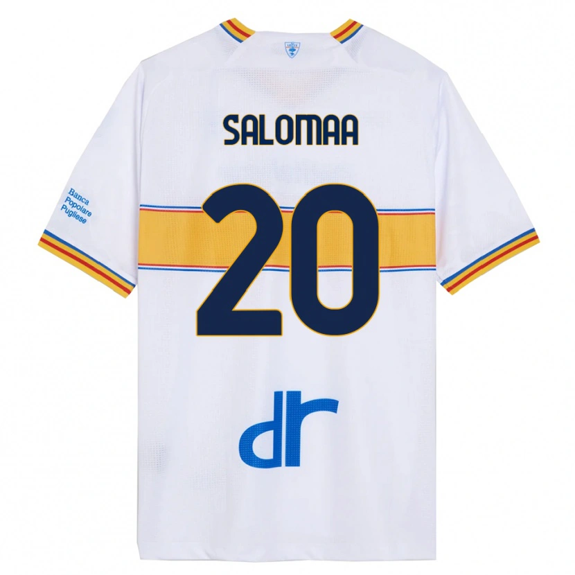 Danxen Børn Henri Salomaa #20 Hvid Gul Udebane Spillertrøjer 2025/26 Trøje T-Shirt