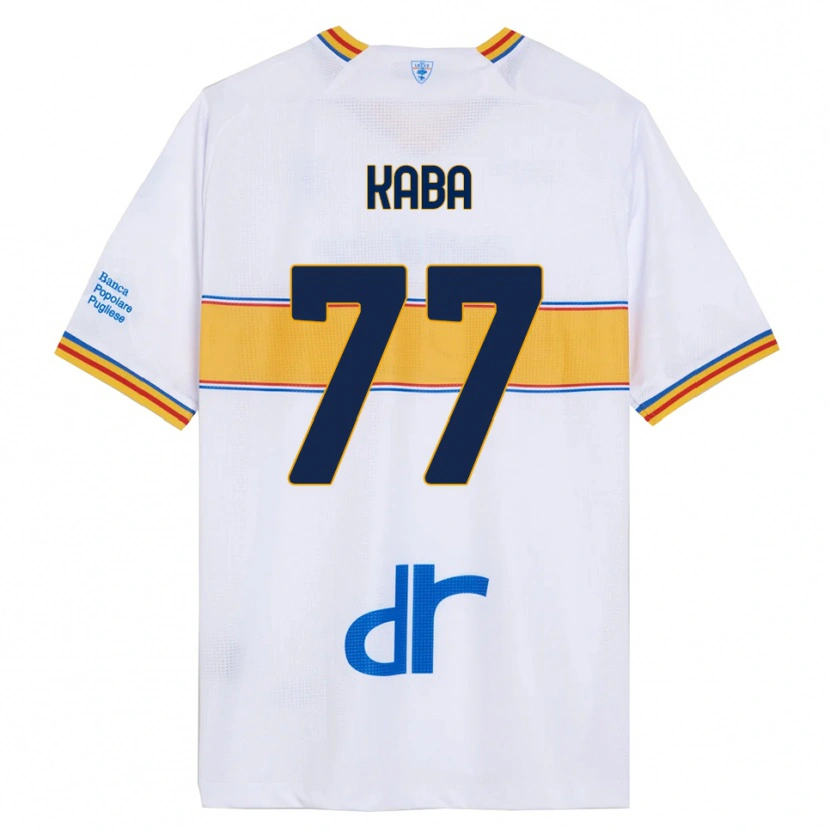 Danxen Børn Mohamed Kaba #77 Hvid Gul Udebane Spillertrøjer 2025/26 Trøje T-Shirt