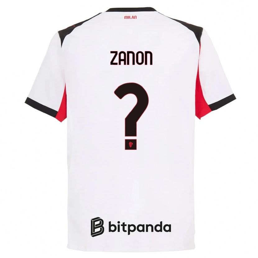 Danxen Børn Thomas Zanon #0 Hvid Sort Udebane Spillertrøjer 2025/26 Trøje T-Shirt