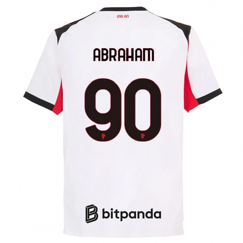 Danxen Børn Tammy Abraham #90 Hvid Sort Udebane Spillertrøjer 2025/26 Trøje T-Shirt