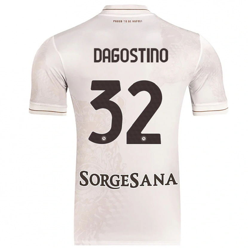 Danxen Børn Giuseppe Dagostino #32 Champagne Brun Udebane Spillertrøjer 2025/26 Trøje T-Shirt