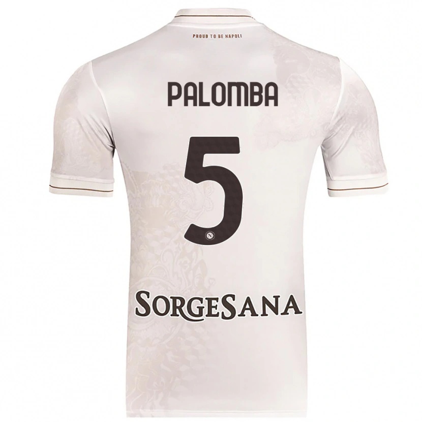 Danxen Børn Fabio Palomba #5 Champagne Brun Udebane Spillertrøjer 2025/26 Trøje T-Shirt
