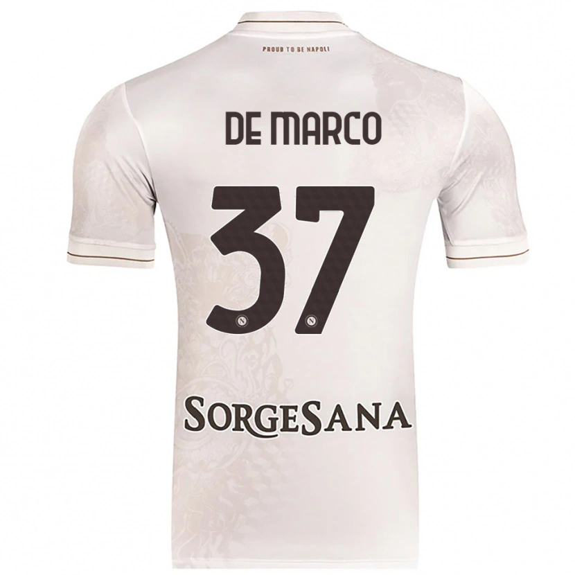 Danxen Børn Francesco De Marco #37 Champagne Brun Udebane Spillertrøjer 2025/26 Trøje T-Shirt