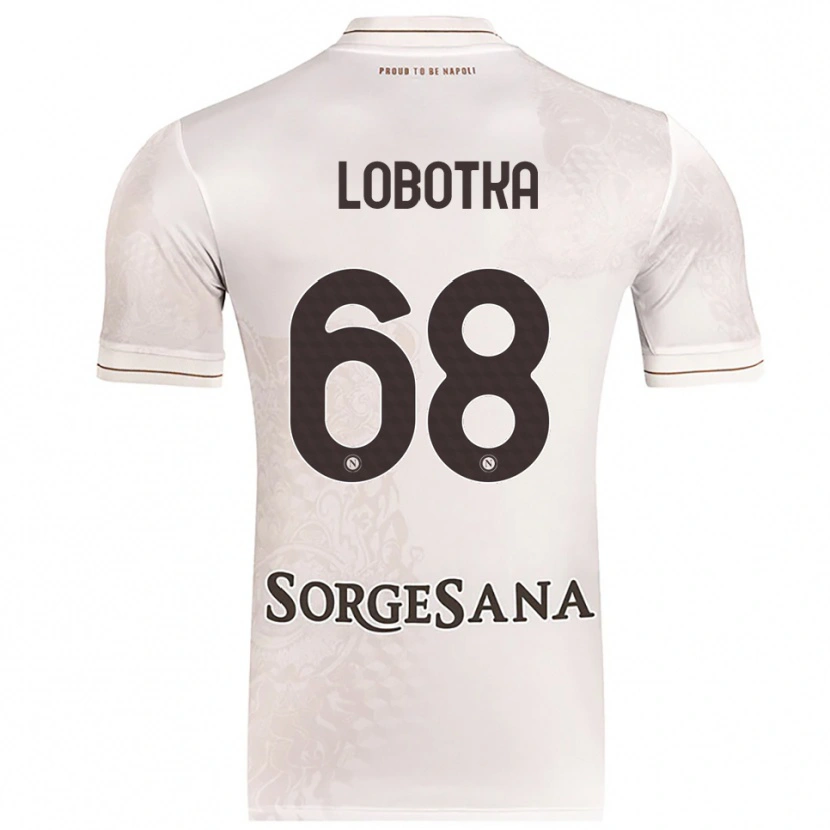 Danxen Børn Stanislav Lobotka #68 Champagne Brun Udebane Spillertrøjer 2025/26 Trøje T-Shirt