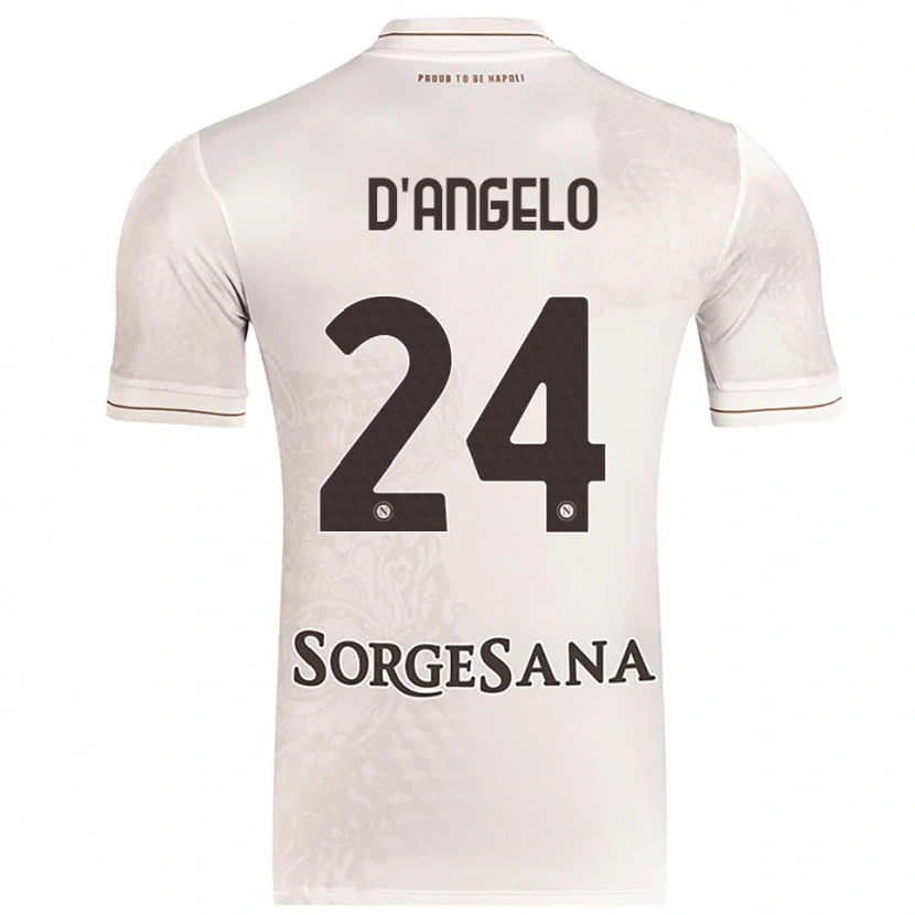 Danxen Børn Alessia D'angelo #24 Champagne Brun Udebane Spillertrøjer 2025/26 Trøje T-Shirt