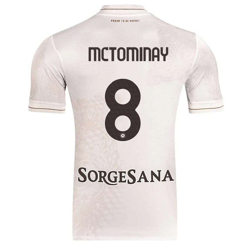 Danxen Børn Scott Mctominay #8 Champagne Brun Udebane Spillertrøjer 2025/26 Trøje T-Shirt