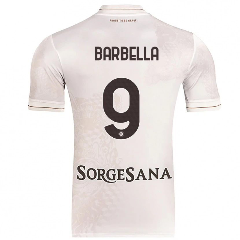 Danxen Børn Michele Barbella #9 Champagne Brun Udebane Spillertrøjer 2025/26 Trøje T-Shirt