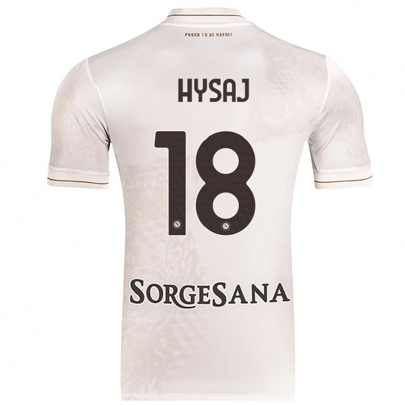 Danxen Børn Daniel Hysaj #18 Champagne Brun Udebane Spillertrøjer 2025/26 Trøje T-Shirt