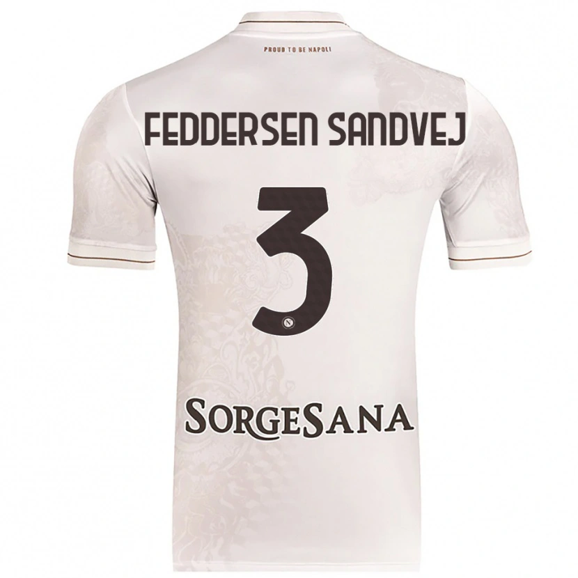 Danxen Børn Cecilie Feddersen Sandvej #3 Champagne Brun Udebane Spillertrøjer 2025/26 Trøje T-Shirt