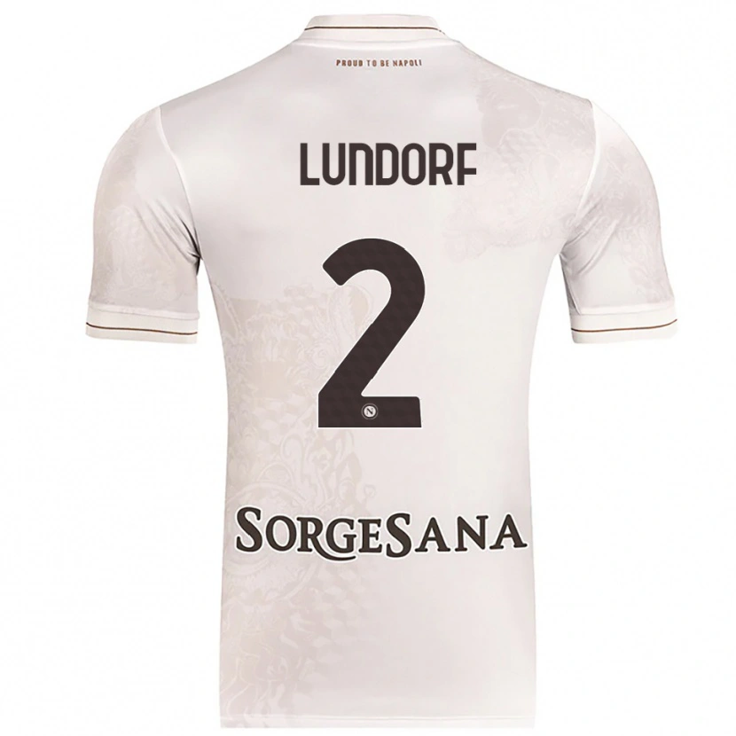 Danxen Børn Matilde Lundorf Skovsen #2 Champagne Brun Udebane Spillertrøjer 2025/26 Trøje T-Shirt