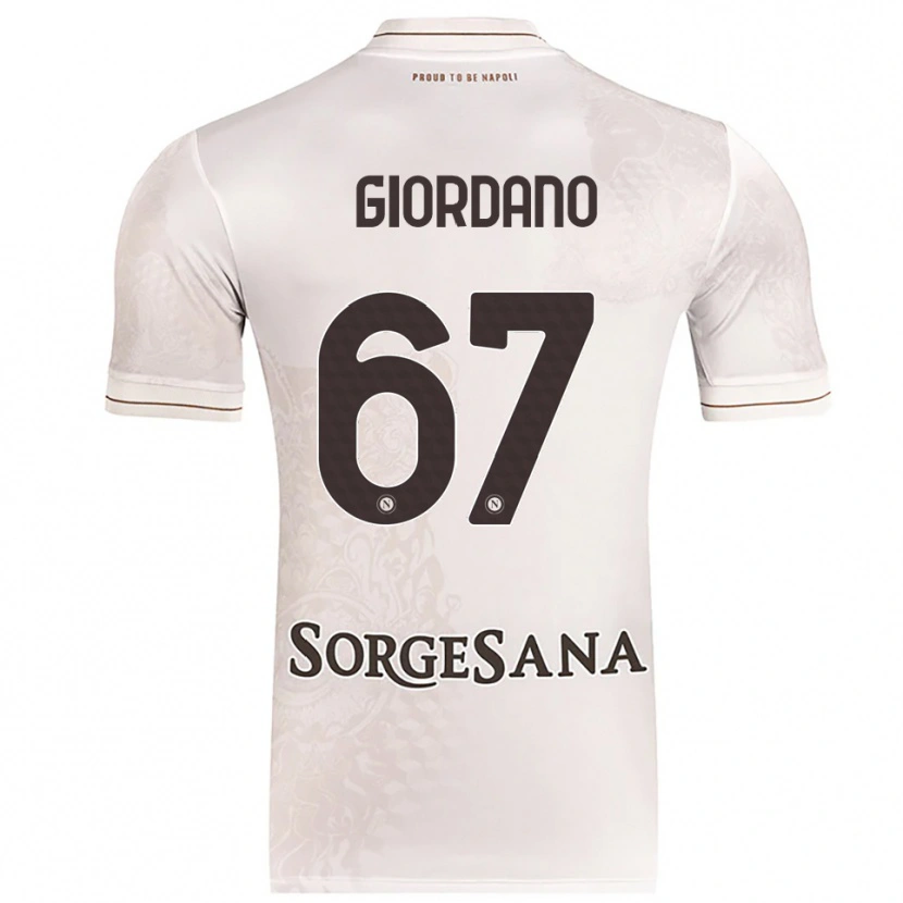 Danxen Børn Michela Giordano #67 Champagne Brun Udebane Spillertrøjer 2025/26 Trøje T-Shirt