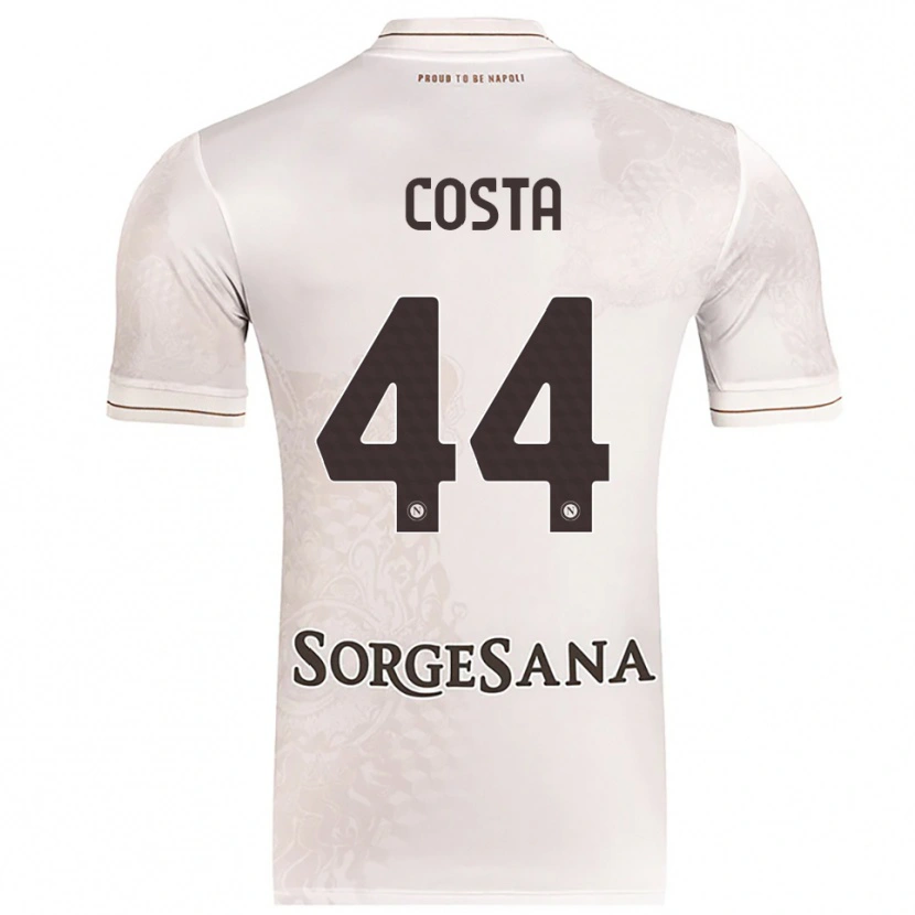 Danxen Børn Filippo Costa #44 Champagne Brun Udebane Spillertrøjer 2025/26 Trøje T-Shirt