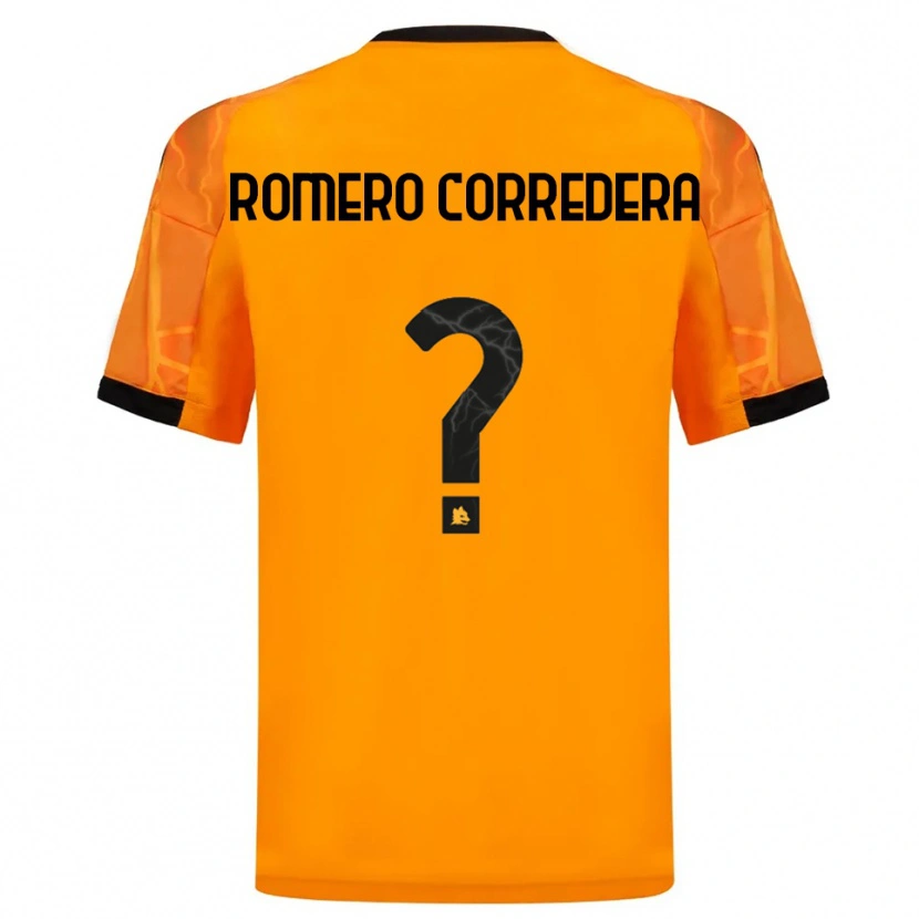 Danxen Børn Miguel Romero Corredera #0 Orange Sort Udebane Spillertrøjer 2025/26 Trøje T-Shirt