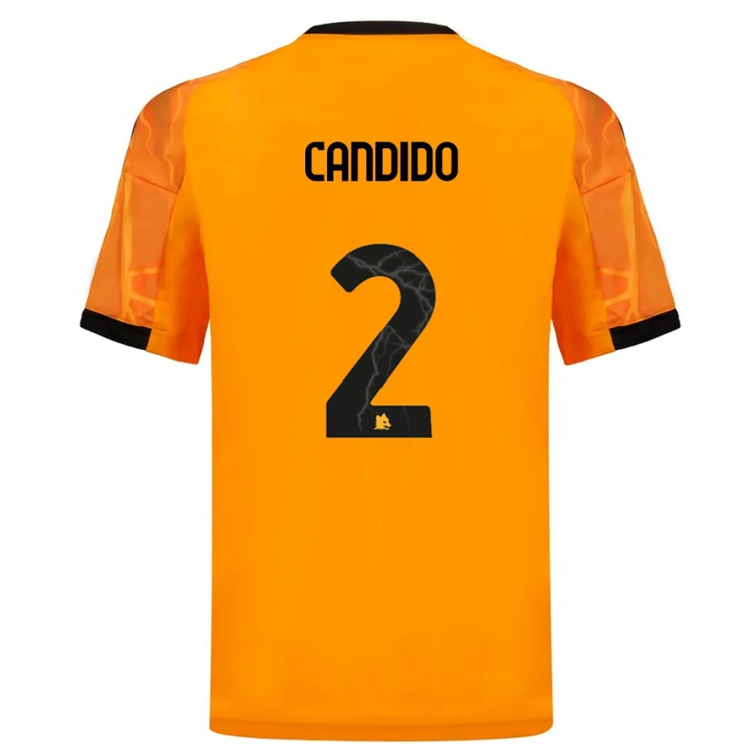 Danxen Børn Gabriele Candido #2 Orange Sort Udebane Spillertrøjer 2025/26 Trøje T-Shirt