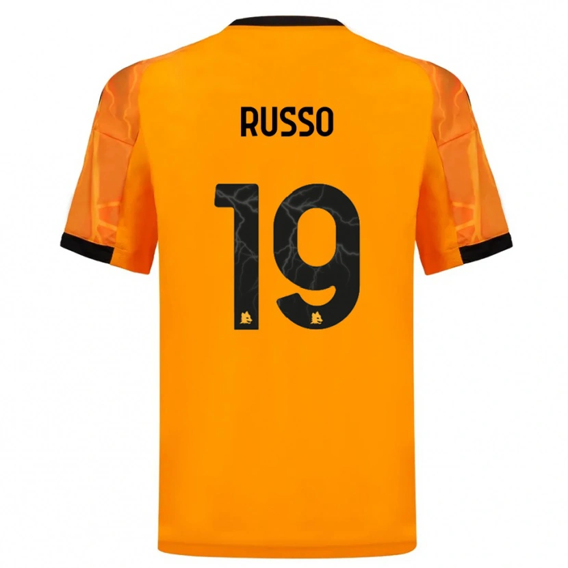Danxen Børn Filippo Russo #19 Orange Sort Udebane Spillertrøjer 2025/26 Trøje T-Shirt