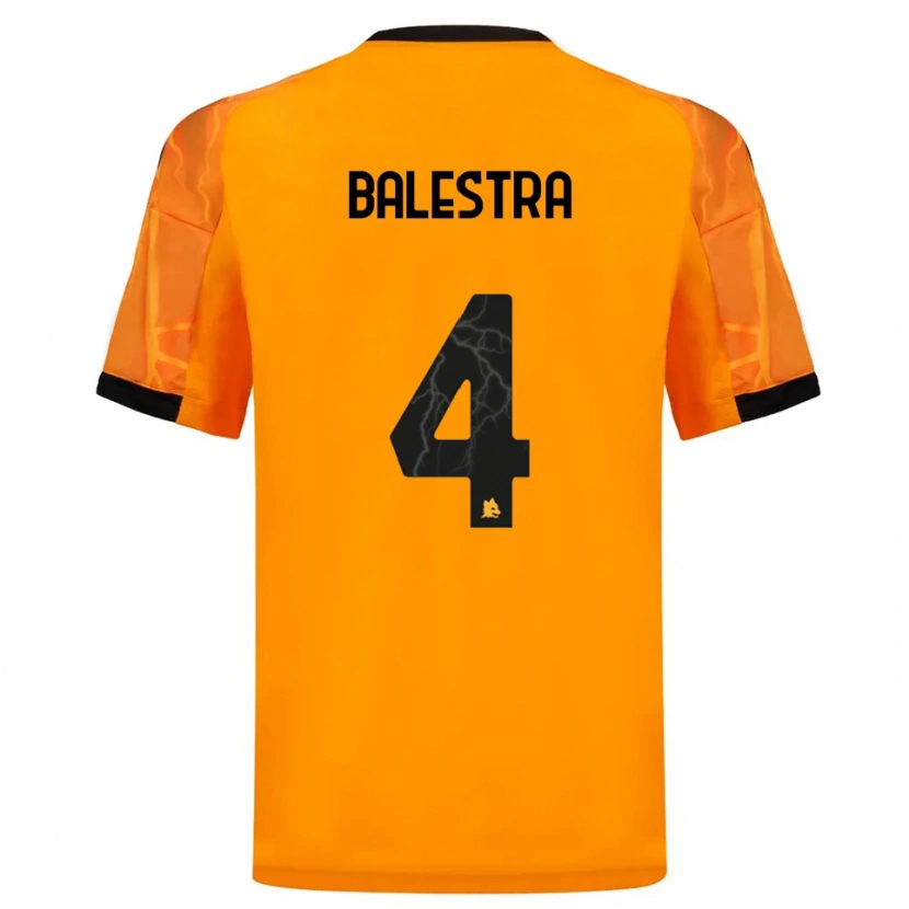 Danxen Børn Christian Balestra #4 Orange Sort Udebane Spillertrøjer 2025/26 Trøje T-Shirt