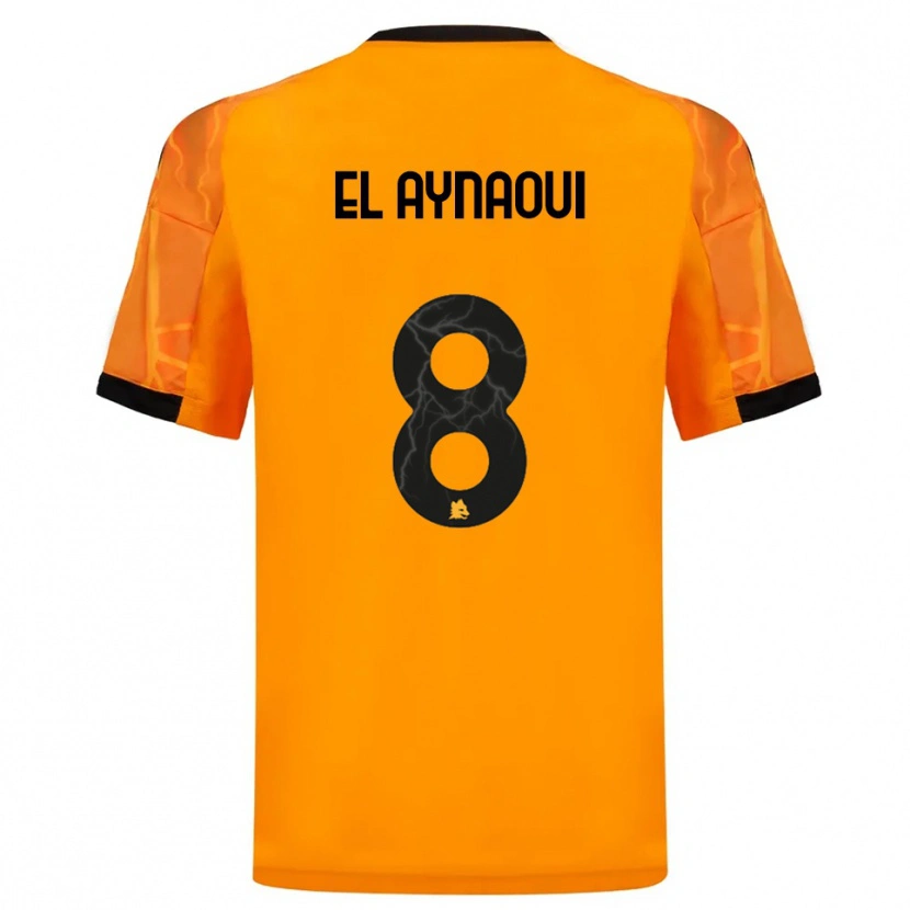 Danxen Børn Neil El Aynaoui #8 Orange Sort Udebane Spillertrøjer 2025/26 Trøje T-Shirt
