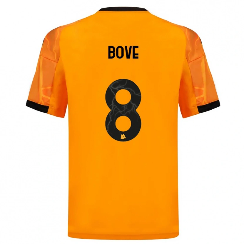Danxen Børn Edoardo Bove #8 Orange Sort Udebane Spillertrøjer 2025/26 Trøje T-Shirt