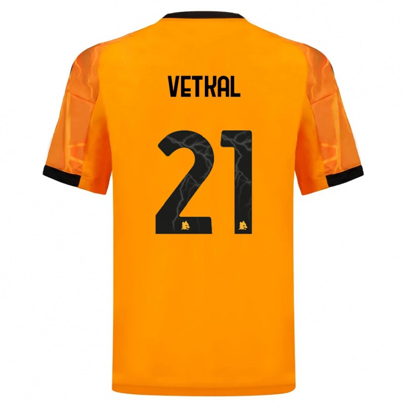 Danxen Børn Martin Vetkal #21 Orange Sort Udebane Spillertrøjer 2025/26 Trøje T-Shirt