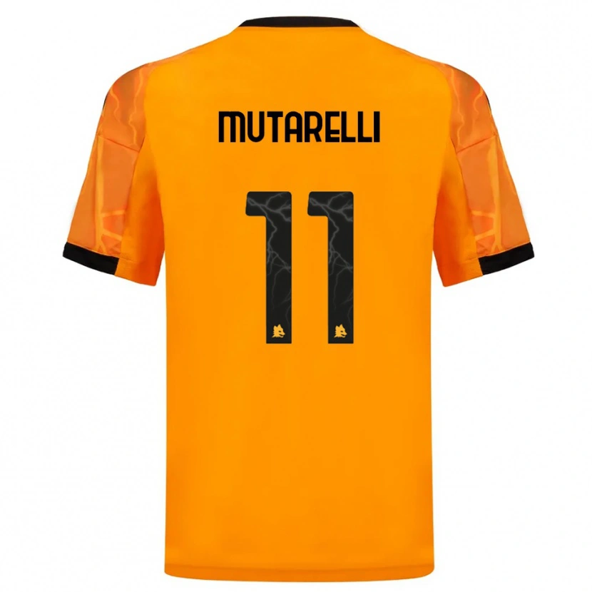 Danxen Børn Matteo Mutarelli #11 Orange Sort Udebane Spillertrøjer 2025/26 Trøje T-Shirt