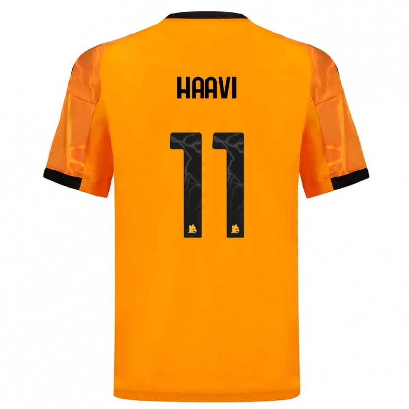 Danxen Børn Emilie Haavi #11 Orange Sort Udebane Spillertrøjer 2025/26 Trøje T-Shirt