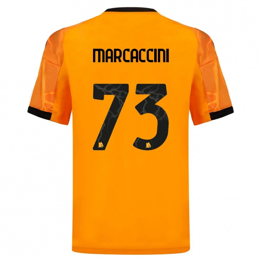 Danxen Børn Alessio Marcaccini #73 Orange Sort Udebane Spillertrøjer 2025/26 Trøje T-Shirt