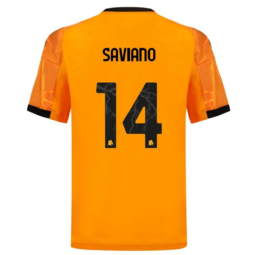 Danxen Børn Giuseppe Saviano #14 Orange Sort Udebane Spillertrøjer 2025/26 Trøje T-Shirt