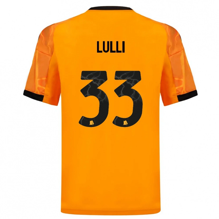Danxen Børn Emanuele Lulli #33 Orange Sort Udebane Spillertrøjer 2025/26 Trøje T-Shirt