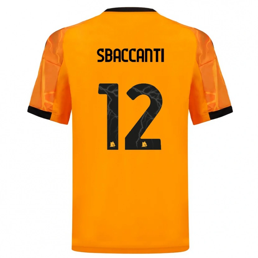 Danxen Børn Christian Sbaccanti #12 Orange Sort Udebane Spillertrøjer 2025/26 Trøje T-Shirt