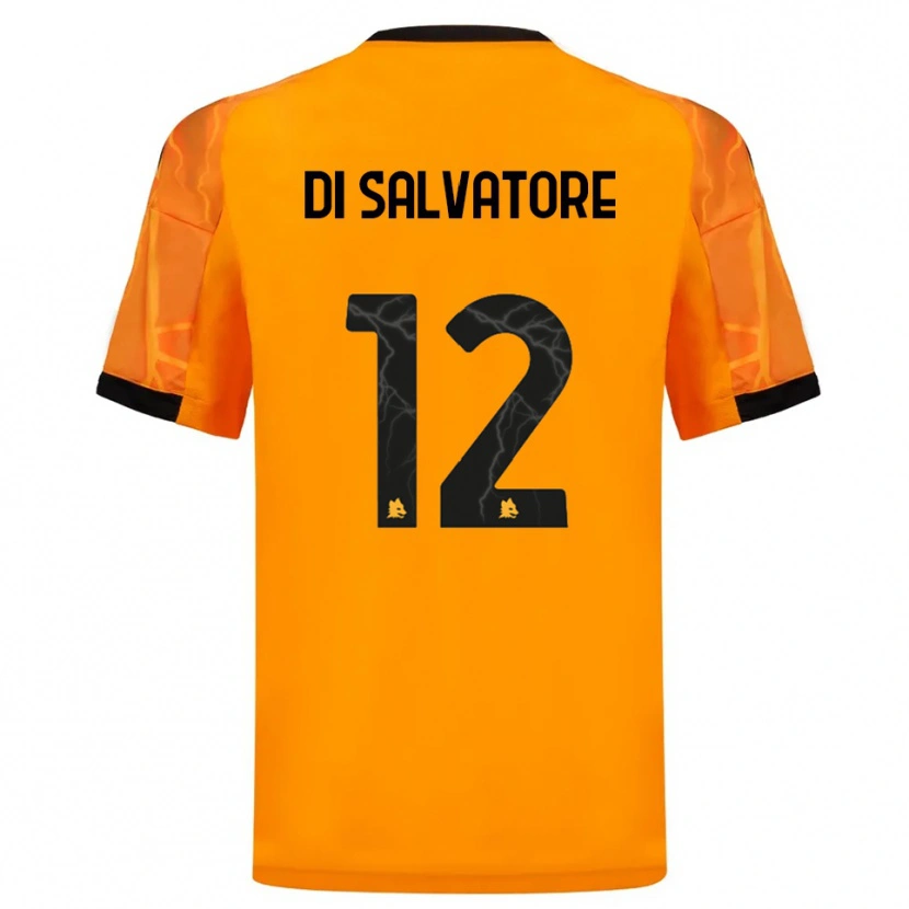 Danxen Børn Diego Di Salvatore #12 Orange Sort Udebane Spillertrøjer 2025/26 Trøje T-Shirt