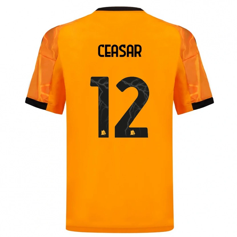 Danxen Børn Camelia Ceasar #12 Orange Sort Udebane Spillertrøjer 2025/26 Trøje T-Shirt