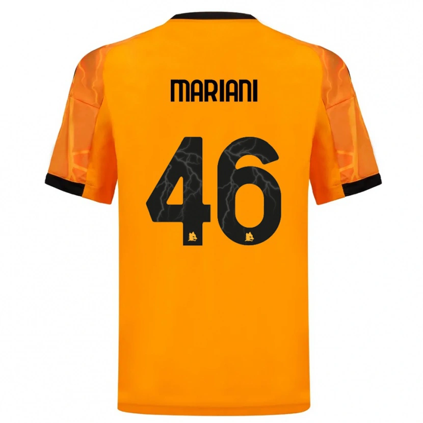 Danxen Børn Christian Mariani #46 Orange Sort Udebane Spillertrøjer 2025/26 Trøje T-Shirt