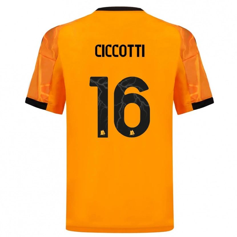 Danxen Børn Claudia Ciccotti #16 Orange Sort Udebane Spillertrøjer 2025/26 Trøje T-Shirt