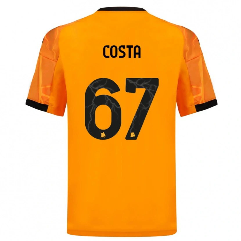 Danxen Børn João Costa #67 Orange Sort Udebane Spillertrøjer 2025/26 Trøje T-Shirt