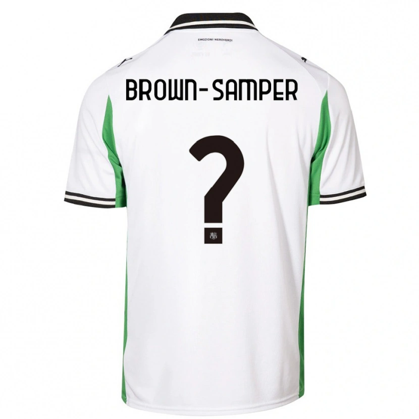 Danxen Børn Isaac Brown-Samper #0 Hvid Grøn Sort Udebane Spillertrøjer 2025/26 Trøje T-Shirt