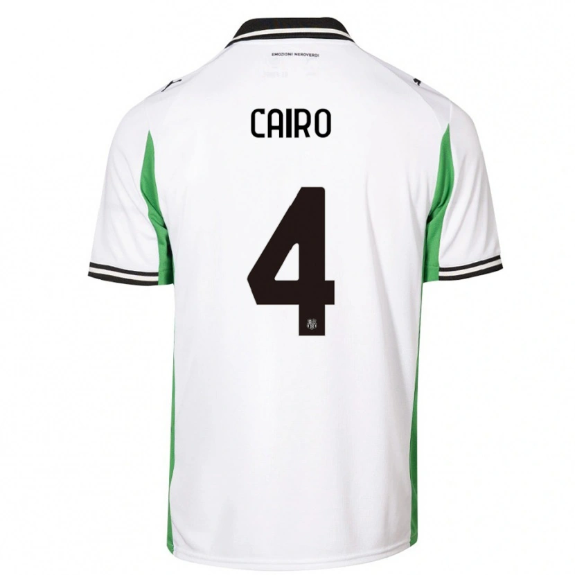 Danxen Børn Nicolas Cairo #4 Hvid Grøn Sort Udebane Spillertrøjer 2025/26 Trøje T-Shirt