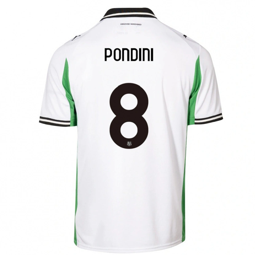 Danxen Børn Giada Pondini #8 Hvid Grøn Sort Udebane Spillertrøjer 2025/26 Trøje T-Shirt