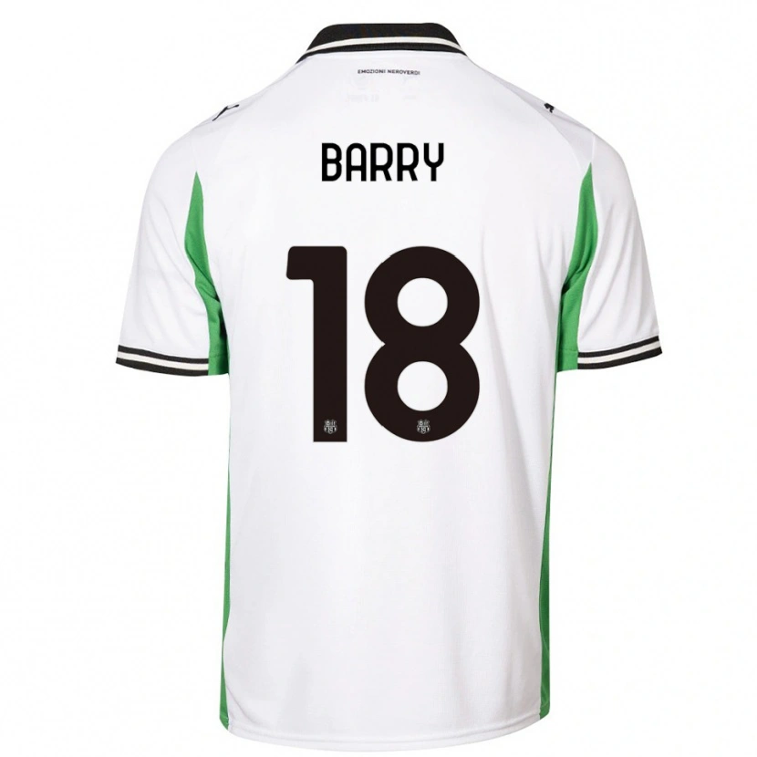 Danxen Børn Omar Barry #18 Hvid Grøn Sort Udebane Spillertrøjer 2025/26 Trøje T-Shirt