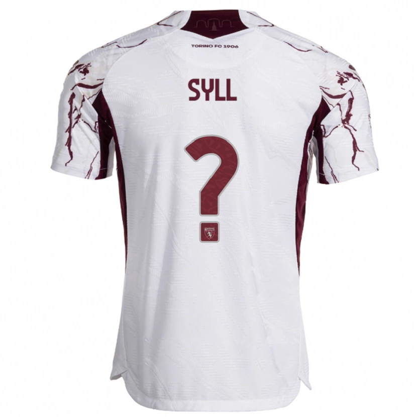 Danxen Børn Omar Syll #0 Hvid Burgunder Udebane Spillertrøjer 2025/26 Trøje T-Shirt