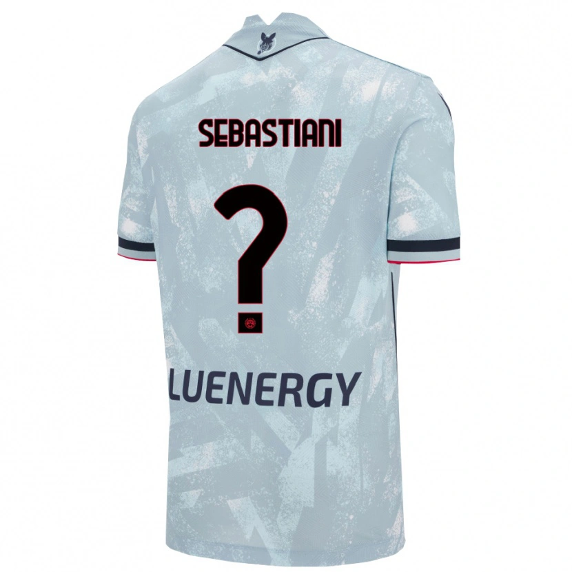 Danxen Børn Josè Alberto Sebastiani #0 Lyseblå Sort Udebane Spillertrøjer 2025/26 Trøje T-Shirt