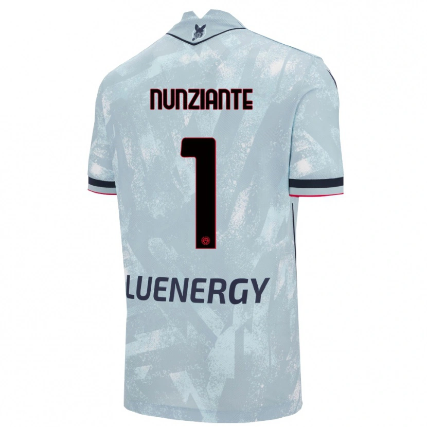 Danxen Børn Alessandro Nunziante #1 Lyseblå Sort Udebane Spillertrøjer 2025/26 Trøje T-Shirt